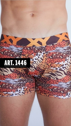 XY1446-Bóxer algodón-lycra estampado pinza central