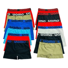 BX821-PACK X12 unidades (DOCENA) BOXER UOMO LISO DE NENE DE ALGODÓN Y LYCRA