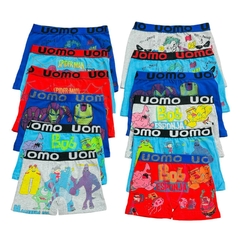 BX820-PACK X12 unidades (DOCENA) BOXER UOMO DE NENE ESTAMPADO DE ALGODÓN Y LYCRA