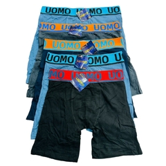 BX823-PACK X12 unidades (DOCENA) BOXER UOMO LISO DE ALGODÓN Y LYCRA PIERNA LARGA - comprar online