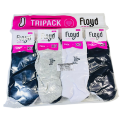 FL3000-TRIPACK SOQUETE LISO COLORES BLANCO, GRIS Y NEGRO | Cantidad mínima de compra 12 - comprar online