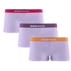 KIT 3 PECAS CALCINHA BOXER INFANTIL SEM COSTURA