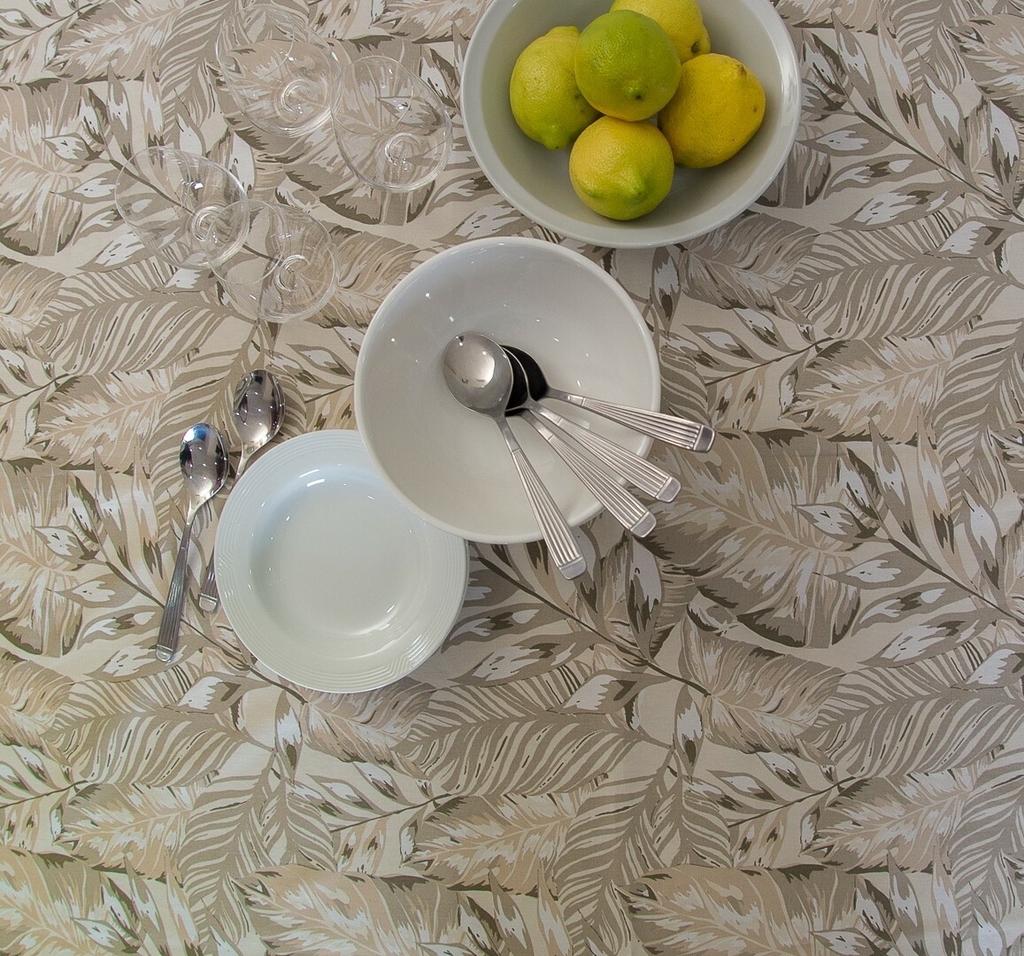 Mantel Redondo Algodon Natural-beige Vainica Simple 160 Cm Natural — Divino