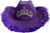 Sombrero cowboy violeta con plumas - comprar online