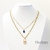 Collar chapa de oro 18k doble candado/ estrella - comprar en línea