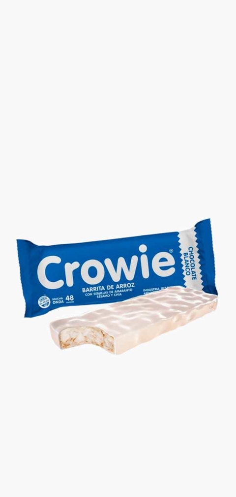 DE ARROZ YAMANÍ Y SEMILLAS BAÑADA EN CHOCOLATE BLANCO, Crowie. 12 gr