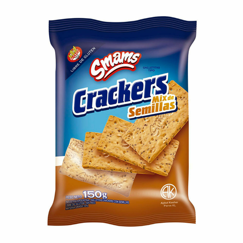 Crackers con semillas, SIN TACC Smams. 150 gr