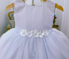 Vestido Infantil Branco Batizado Batismo Luxo - comprar online