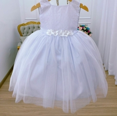 Vestido Infantil Branco Batizado Batismo Luxo