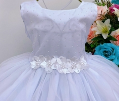 Vestido Infantil Branco Batizado Batismo Luxo - loja online