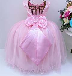 Vestido Infantil de Festa Rosa Princesa Luxo na internet