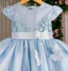 Vestido Infantil de Festa Azul Jardim Encantado Borboletas - comprar online