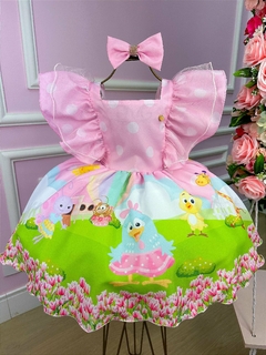 Vestido Infantil Temático Galinha Pintadinha