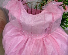 Vestido Infantil de Festa Rosa Longo Princesa Luxo na internet