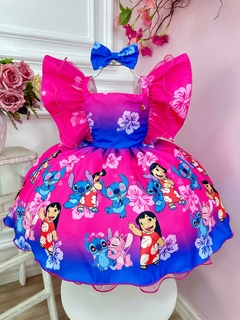 Vestido Infantil de Festa Temático Stitch