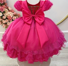 Vestido Infantil de Festa Rosa Pink Princesa Luxo na internet