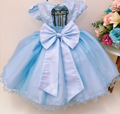 Vestido Infantil Azul com Borboletas Jardim Encantado na internet