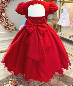 Vestido Infantil de Festa Vermelho Luxo Princesa Natal na internet