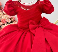 Vestido Infantil de Festa Vermelho Luxo Princesa Natal - loja online