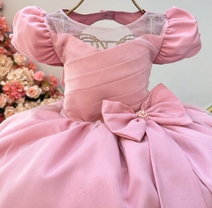 Vestido Infantil de Festa Longo Rosê Luxo Princesa na internet