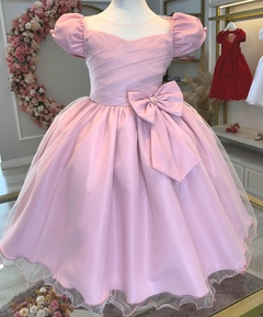 Vestido Infantil de Festa Longo Rosê Luxo Princesa