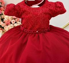 Vestido Infantil de Festa Vermelho Luxo Bebê - comprar online