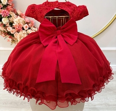 Vestido Infantil de Festa Vermelho Luxo Bebê na internet