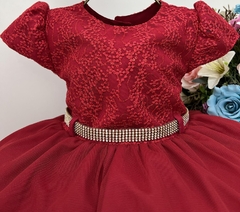 Vestido Infantil de Festa Vermelho Luxo Bebê Natal - comprar online