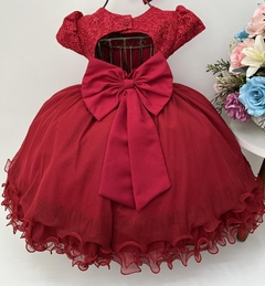 Vestido Infantil de Festa Vermelho Luxo Bebê Natal na internet