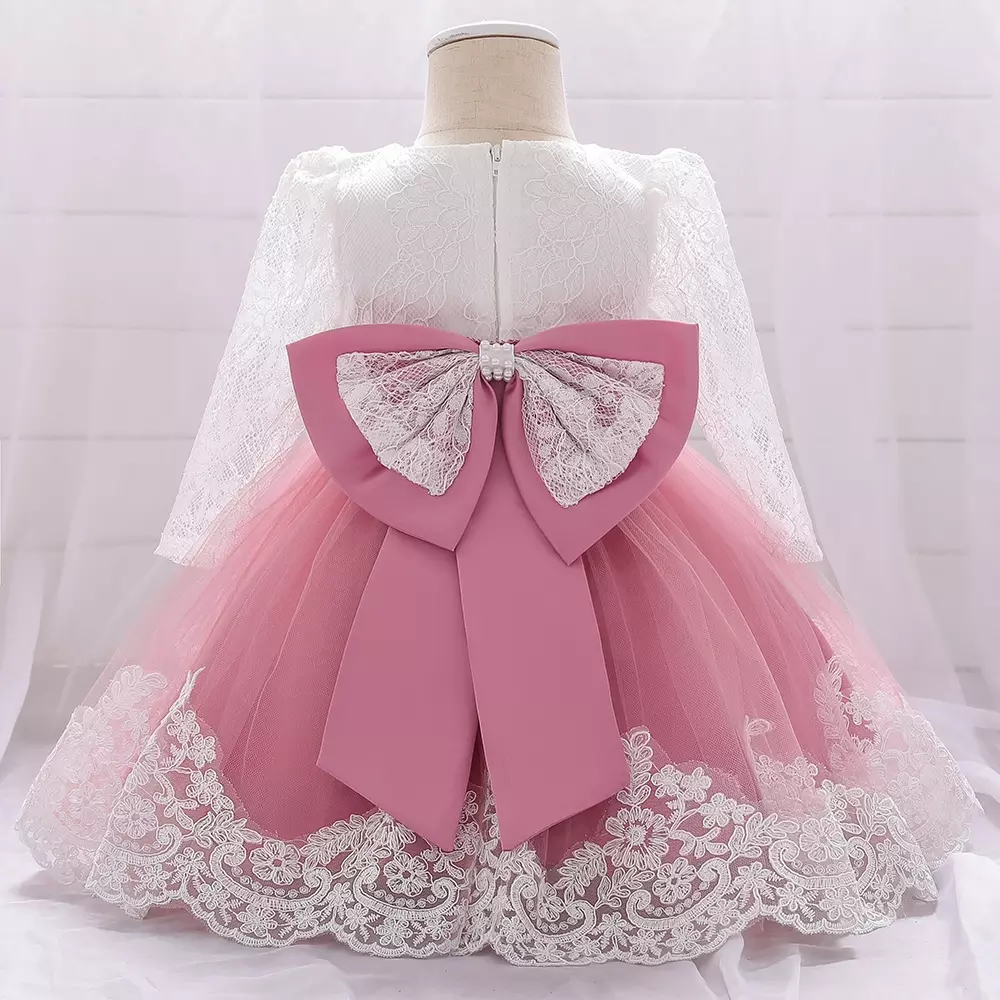 Vestido Infantil de Festa Rosê Luxo Princesa Bebê
