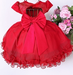 Vestido Infantil de Festa Vermelho Luxo Princesa Natal na internet