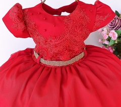 Vestido Infantil de Festa Vermelho Luxo Princesa Natal - comprar online