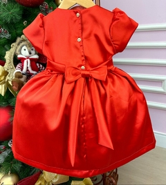 Vestido Infantil de Festa Vermelho Luxo Princesa Natal na internet