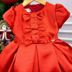 Vestido Infantil de Festa Vermelho Luxo Princesa Natal - comprar online