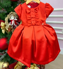 Vestido Infantil de Festa Vermelho Luxo Princesa Natal