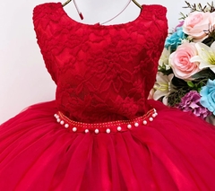 Vestido Infantil de Festa Vermelho Luxo Princesa Natal - comprar online