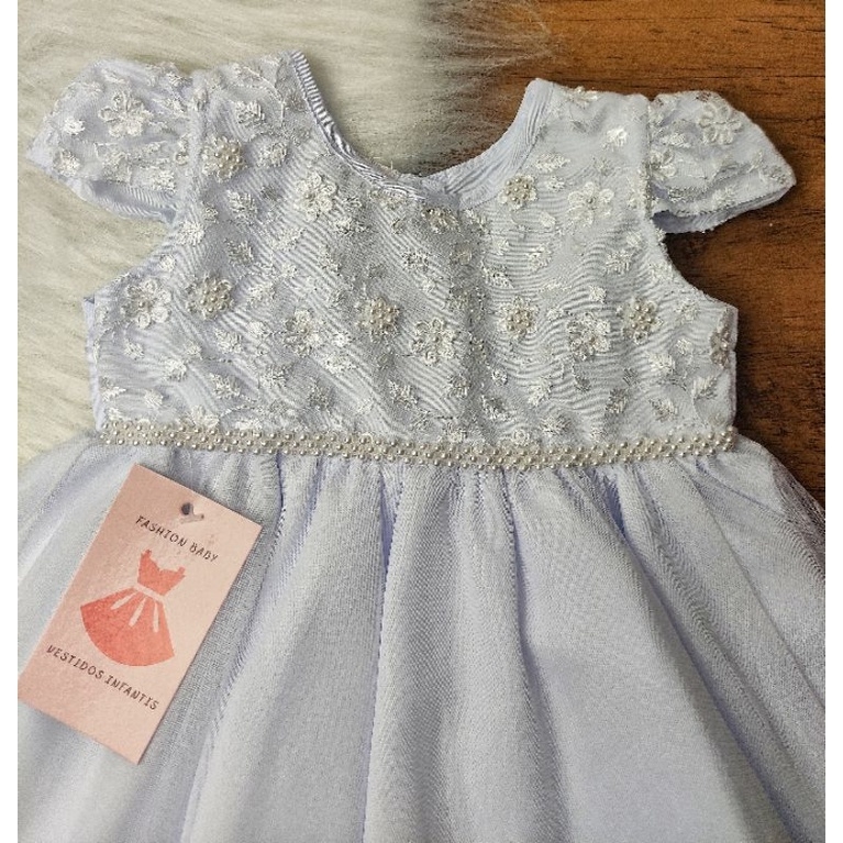 Vestido Infantil de Festa Branco Batizado Daminha de Honra Casamento Luxo  Realeza Princesa Menina Bebê