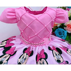 Vestido Infantil Temático Minnie Rosa Luxo - comprar online