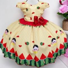 Vestido Infantil de Festa Temático Magali