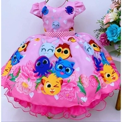 Vestido Infantil de Festa Temático Bolofofos Luxo Bebê