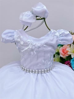 Vestido Infantil Branco Daminha de Honra Batizado - comprar online