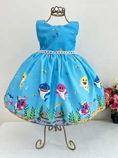 Vestido Infantil Temático Baby Shark Luxo