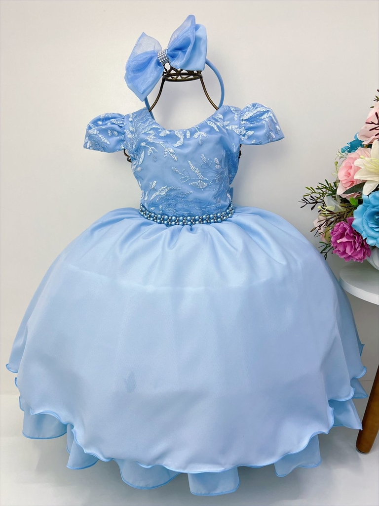 Vestido Frozen Cinderela Infantil Bebê com Capa 4 ao 12