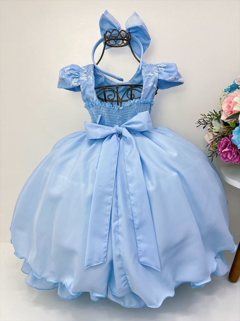 Vestido Infantil Cinderela Frozen Festa Casamento Aniversario - Tam 2, Roupa Infantil para Menina Blanca Montreal Nunca Usado 66585950