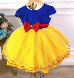 Vestido Infantil de Festa Temático Branca de Neve