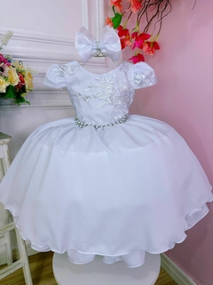 Vestido Infantil Branco Batizado Daminha Casamento