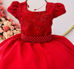 Vestido Infantil de Festa Vermelho Luxo Princesa Natal - comprar online