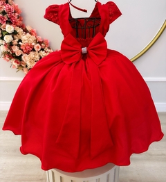 Vestido Infantil de Festa Vermelho Luxo Princesa Natal na internet