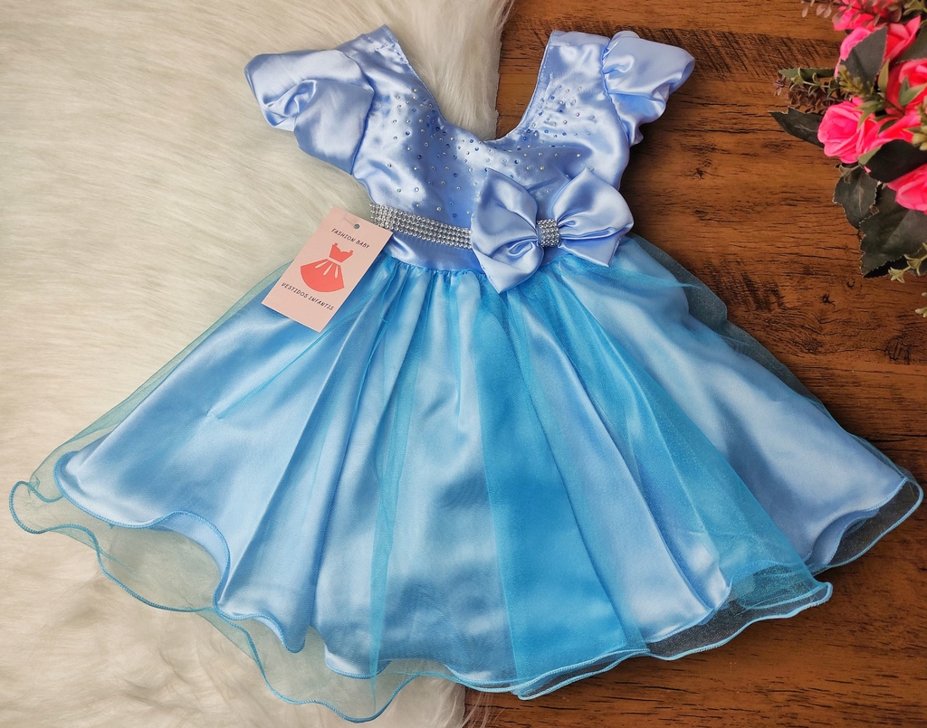 Vestido Princesa Cinderela Infantil Luxo