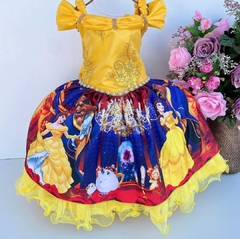 Vestido Infantil de Festa Temático Bela e a Fera